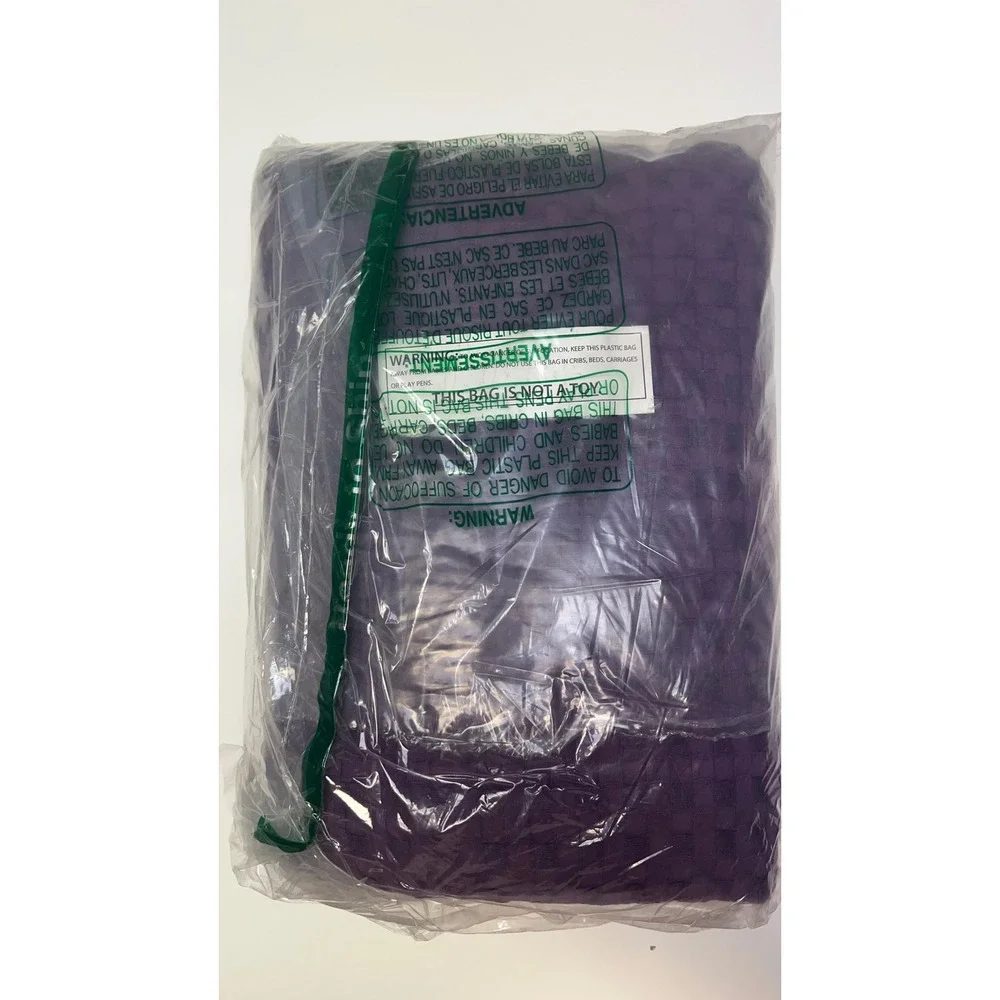Utopia Waffle Blanket Queen Purple 100% Cotton All Season Bedding New